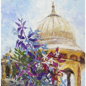 Ashraf, 12 x12 Inch, Oil on Canvas, Floral Painting, AC-ASF-008